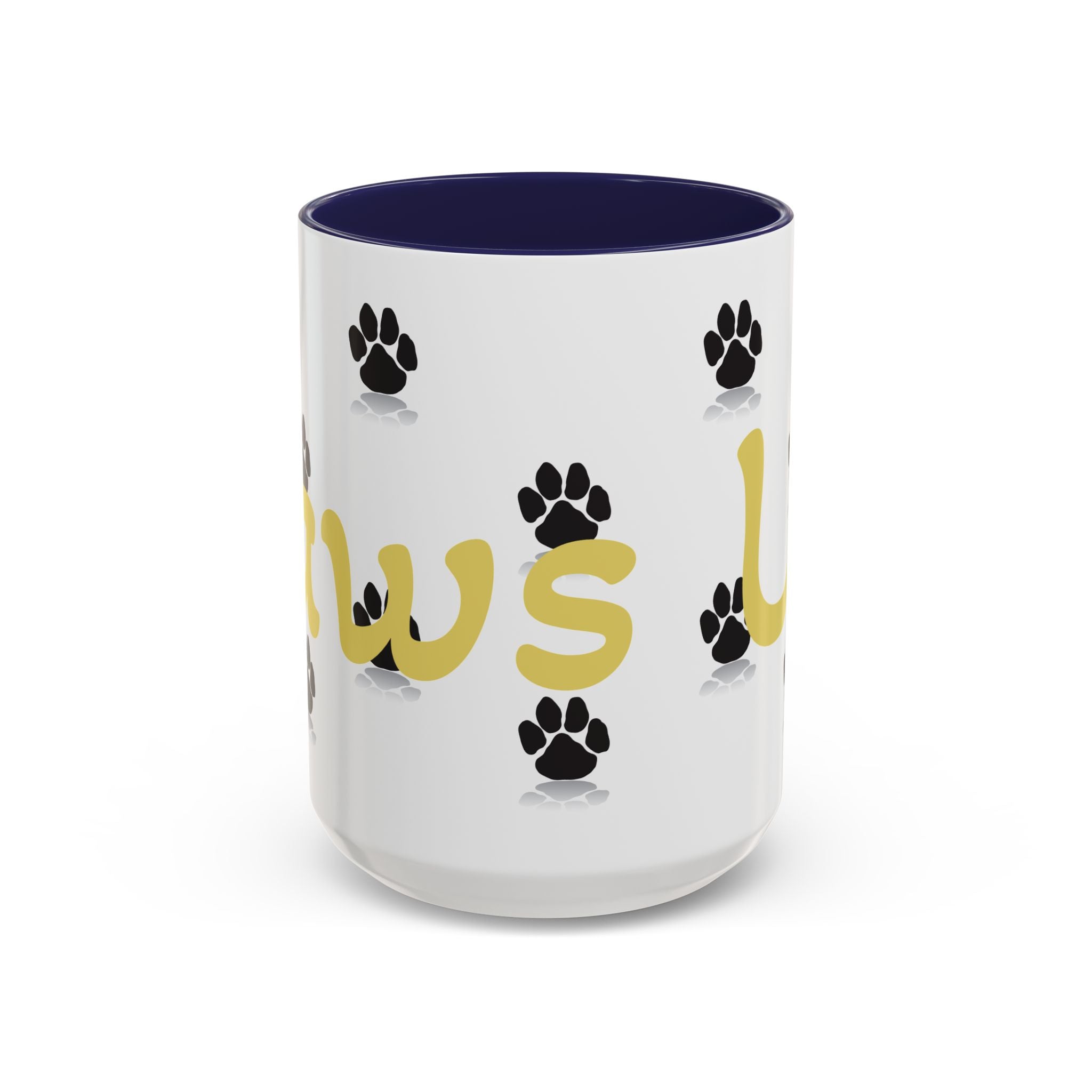 Paws Up Accent Coffee Mug — Cute Pet Lover Cat & Dog Coffee Cup (11/15oz)