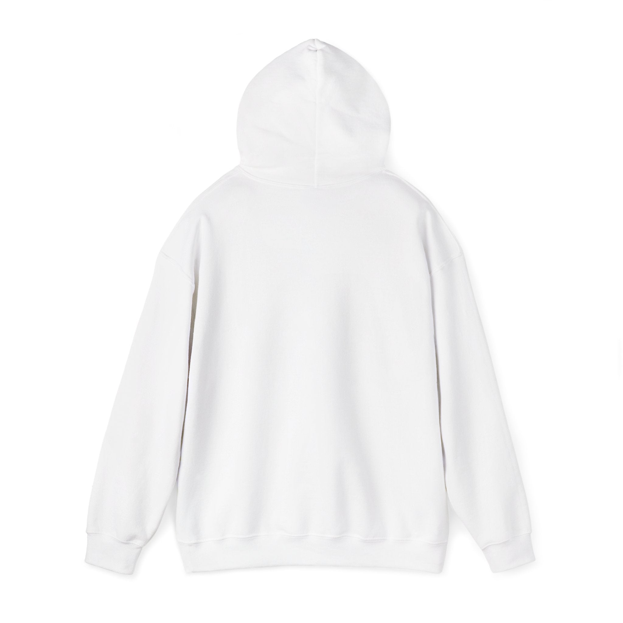 Back view of the Feral Era Royal Fox Hoodie in white, showcasing the design and hood.