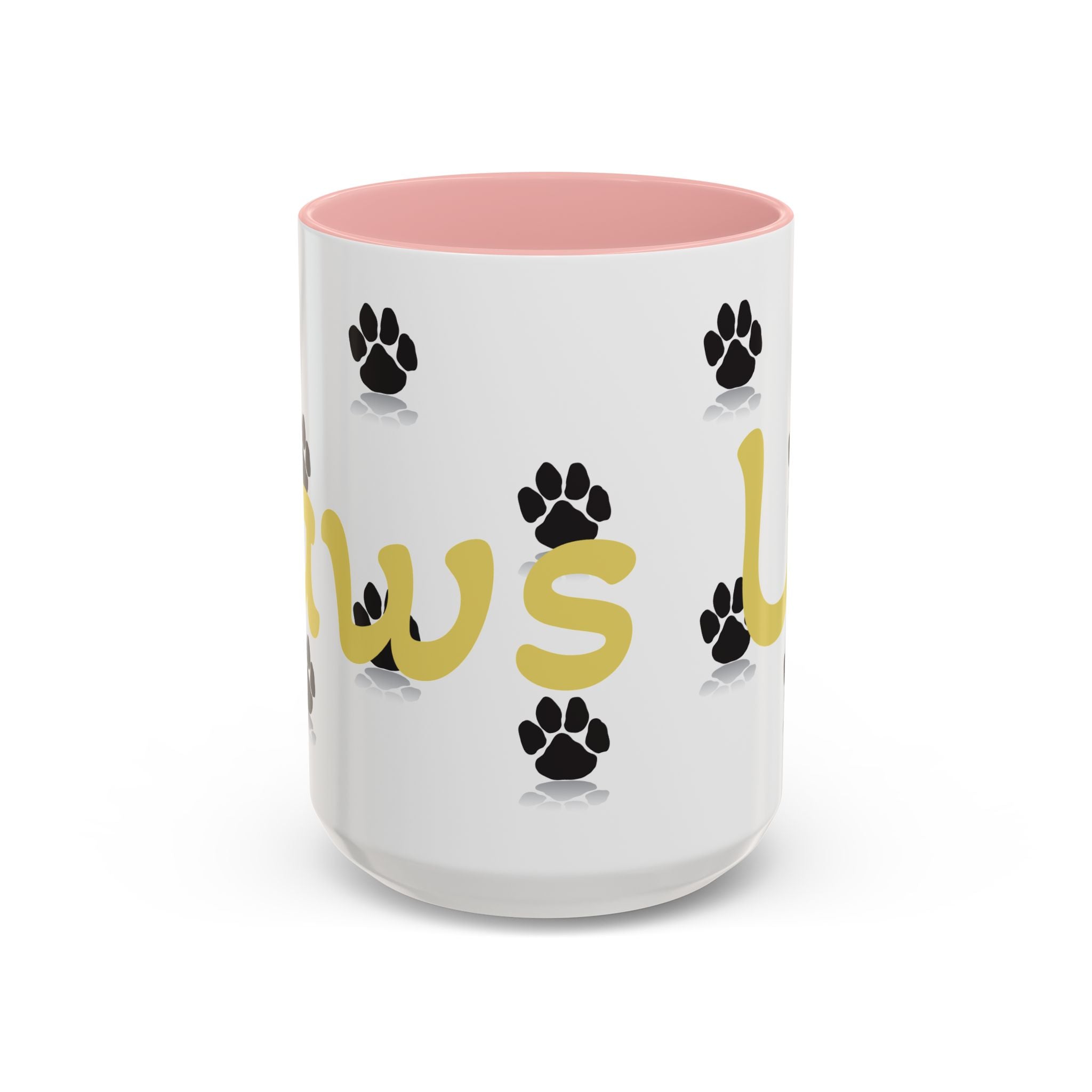 Paws Up Accent Coffee Mug — Cute Pet Lover Cat & Dog Coffee Cup (11/15oz)