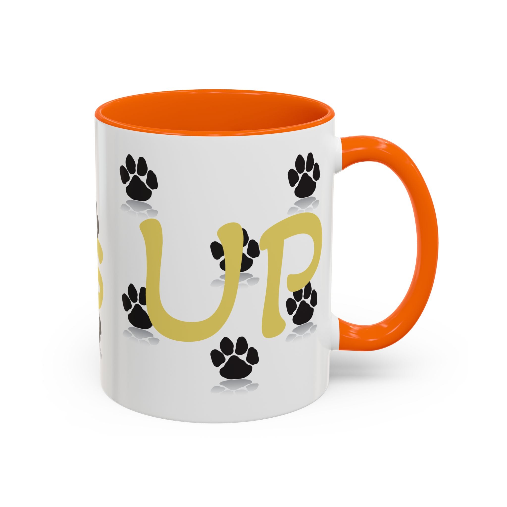 Paws Up Accent Coffee Mug — Cute Pet Lover Cat & Dog Coffee Cup (11/15oz)
