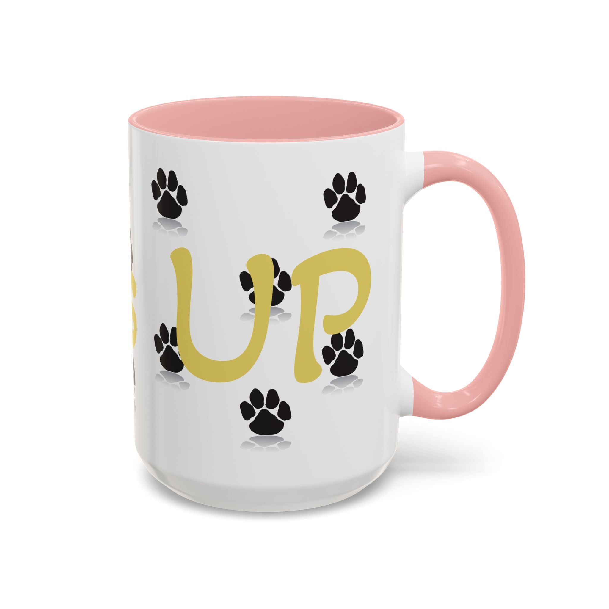 Paws Up Accent Coffee Mug — Cute Pet Lover Cat & Dog Coffee Cup (11/15oz)