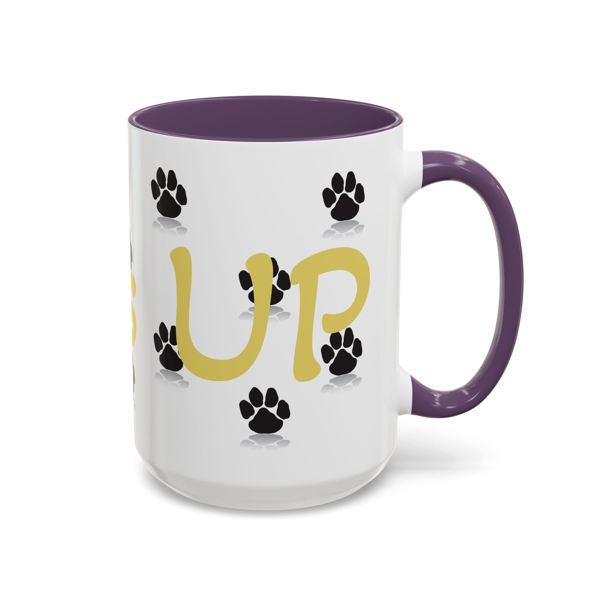 Paws Up Accent Coffee Mug — Cute Pet Lover Cat & Dog Coffee Cup (11/15oz)