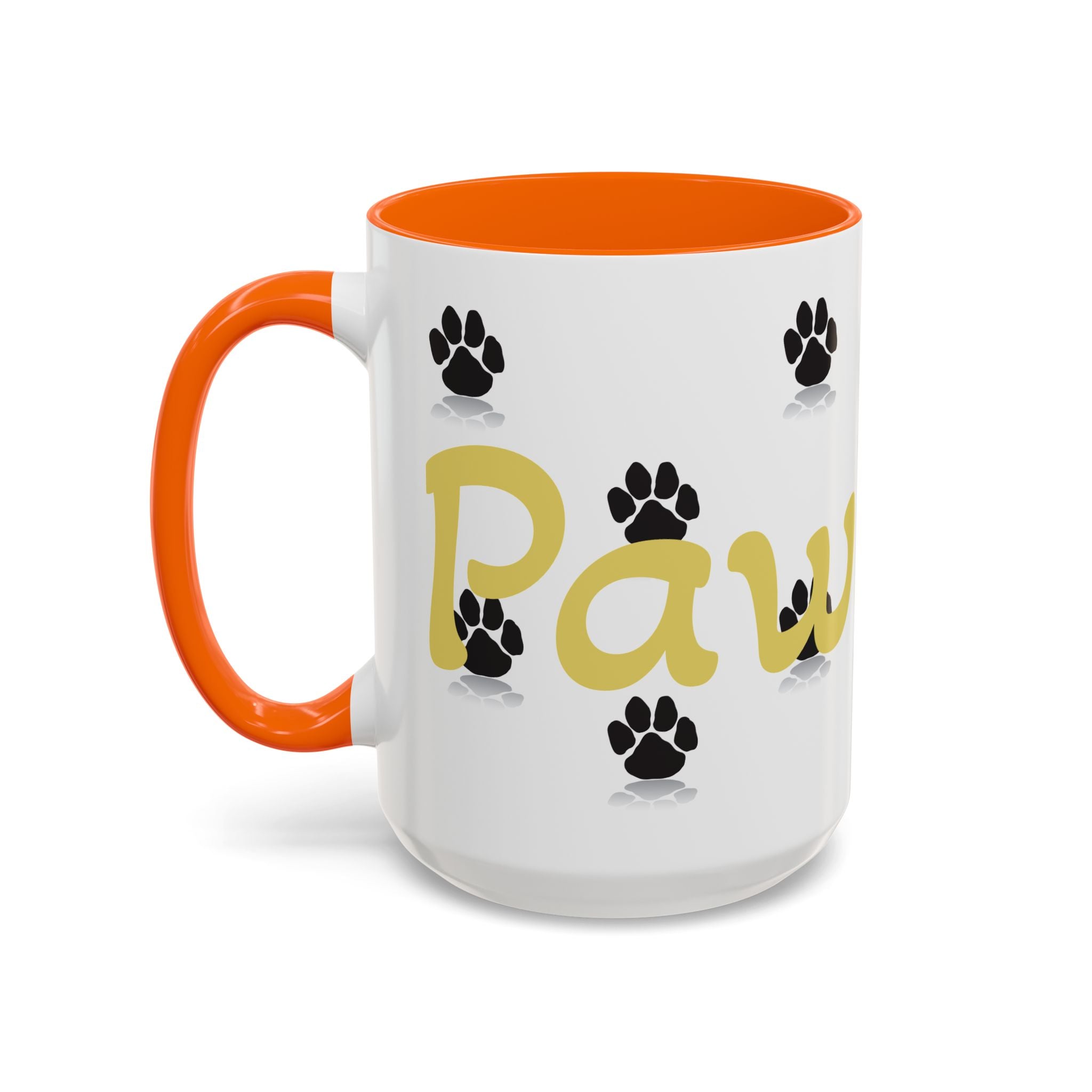 Paws Up Accent Coffee Mug — Cute Pet Lover Cat & Dog Coffee Cup (11/15oz)