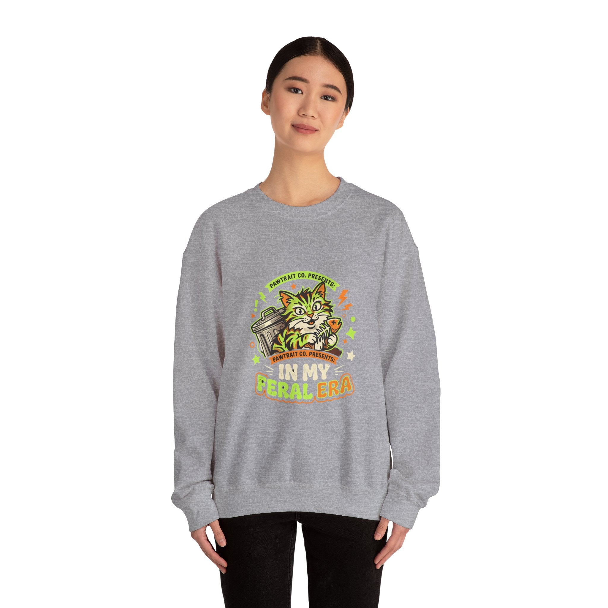 Feral Era Cat Mascot Crewneck Sweatshirt