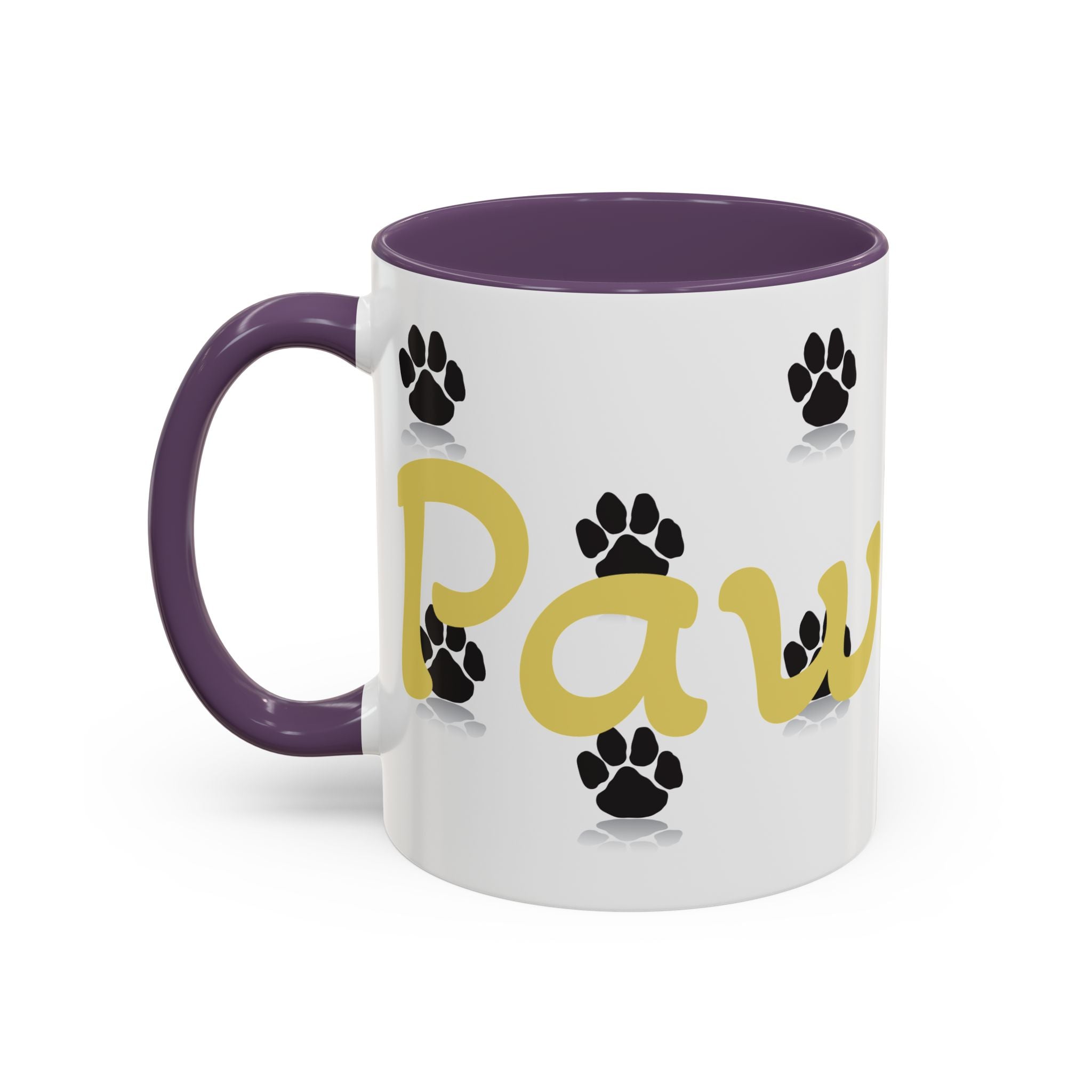 Paws Up Accent Coffee Mug — Cute Pet Lover Cat & Dog Coffee Cup (11/15oz)
