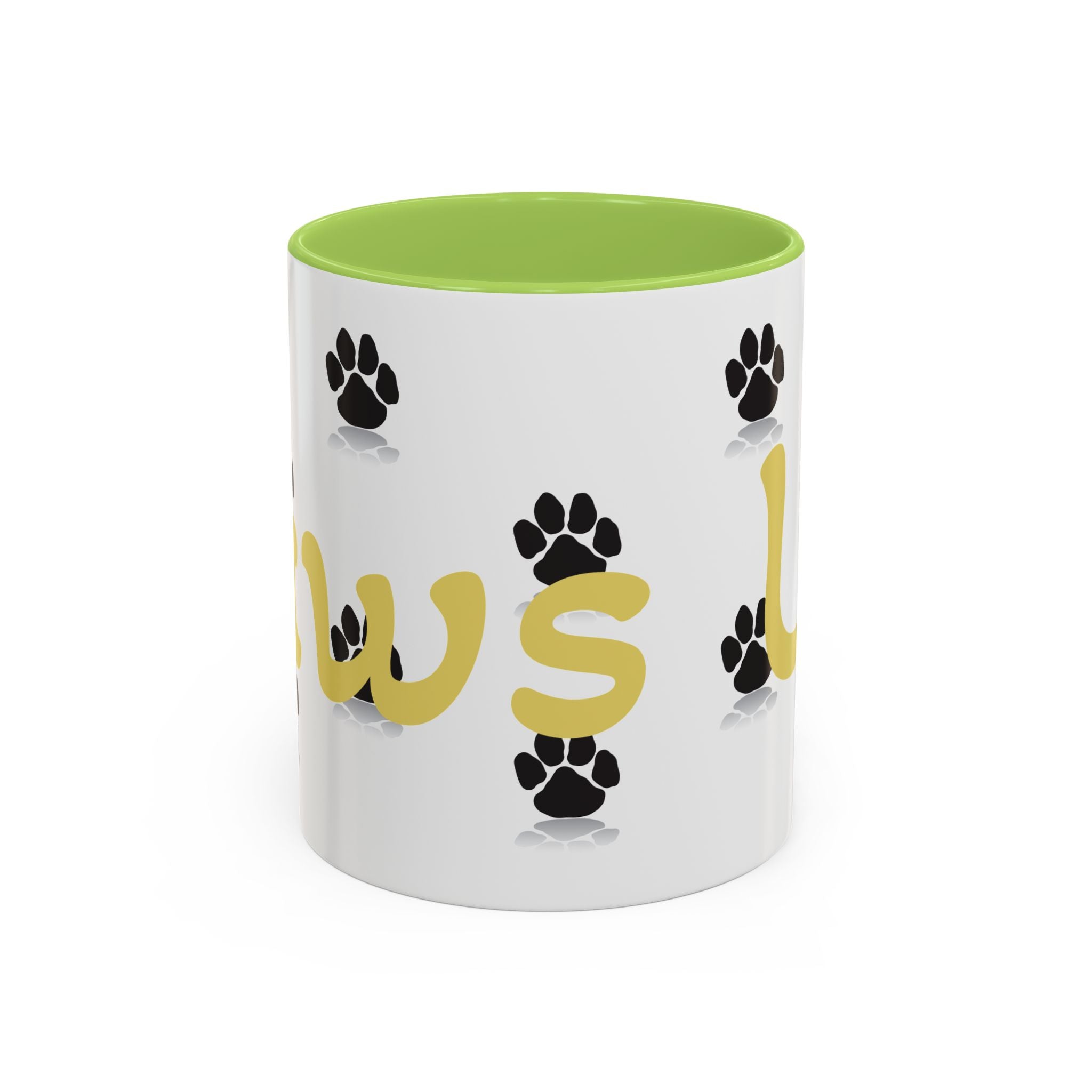 Paws Up Accent Coffee Mug — Cute Pet Lover Cat & Dog Coffee Cup (11/15oz)