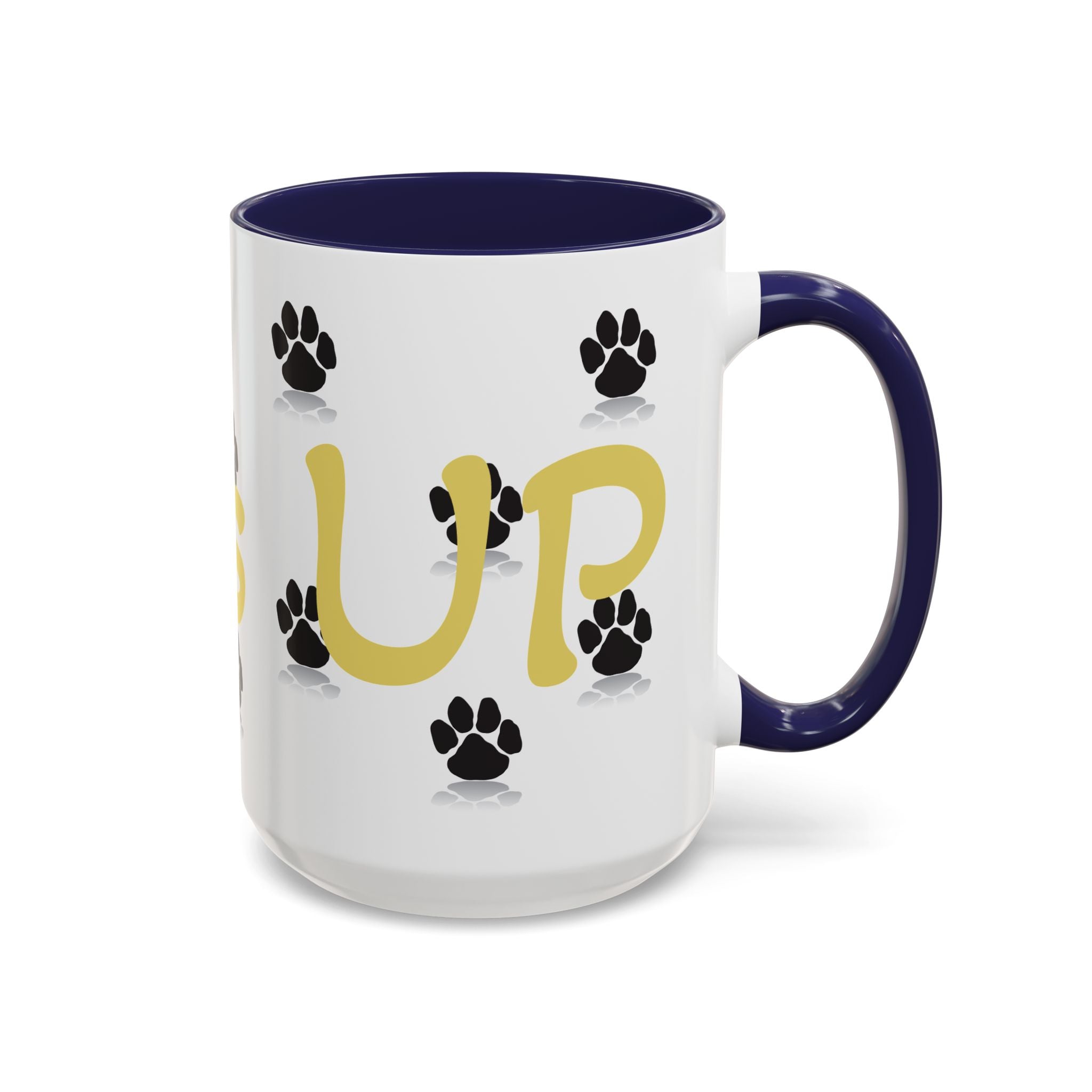 Paws Up Accent Coffee Mug — Cute Pet Lover Cat & Dog Coffee Cup (11/15oz)