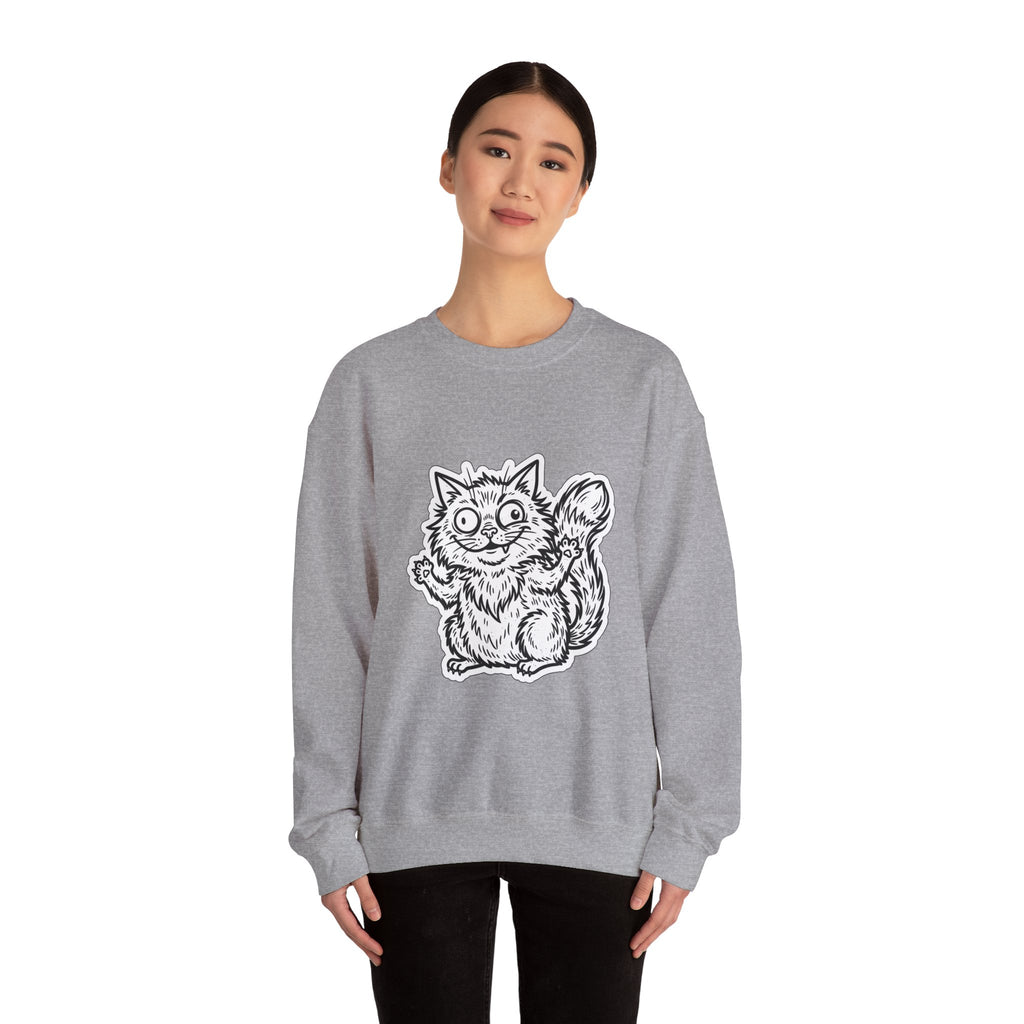 Chaotic Cute Feral Cat Crewneck Sweatshirt