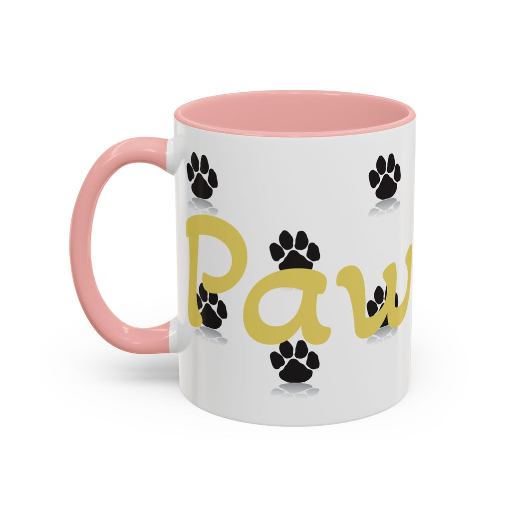 Paws Up Accent Coffee Mug — Cute Pet Lover Cat & Dog Coffee Cup (11/15oz)