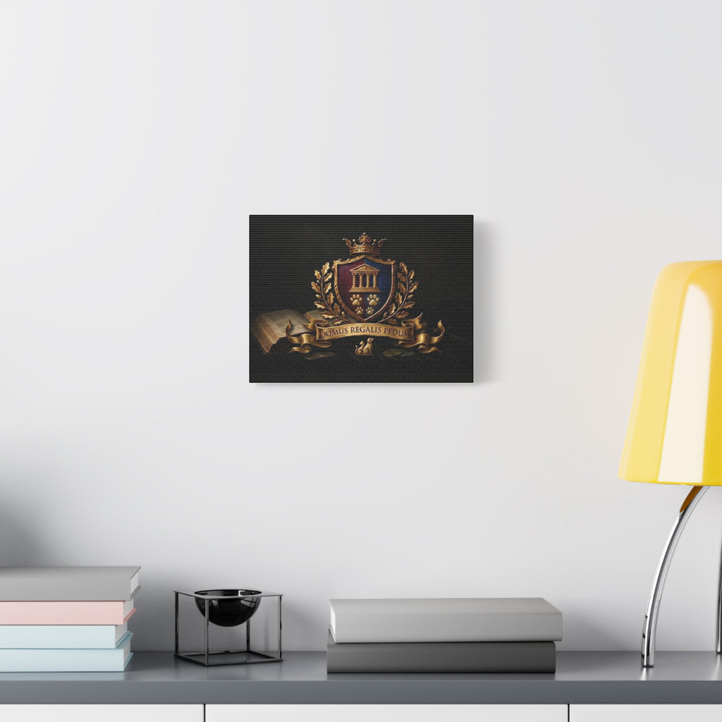Regal Coat of Arms Canvas Print — 'Domus Regalis Pedum' Matte Stretched Wall Art