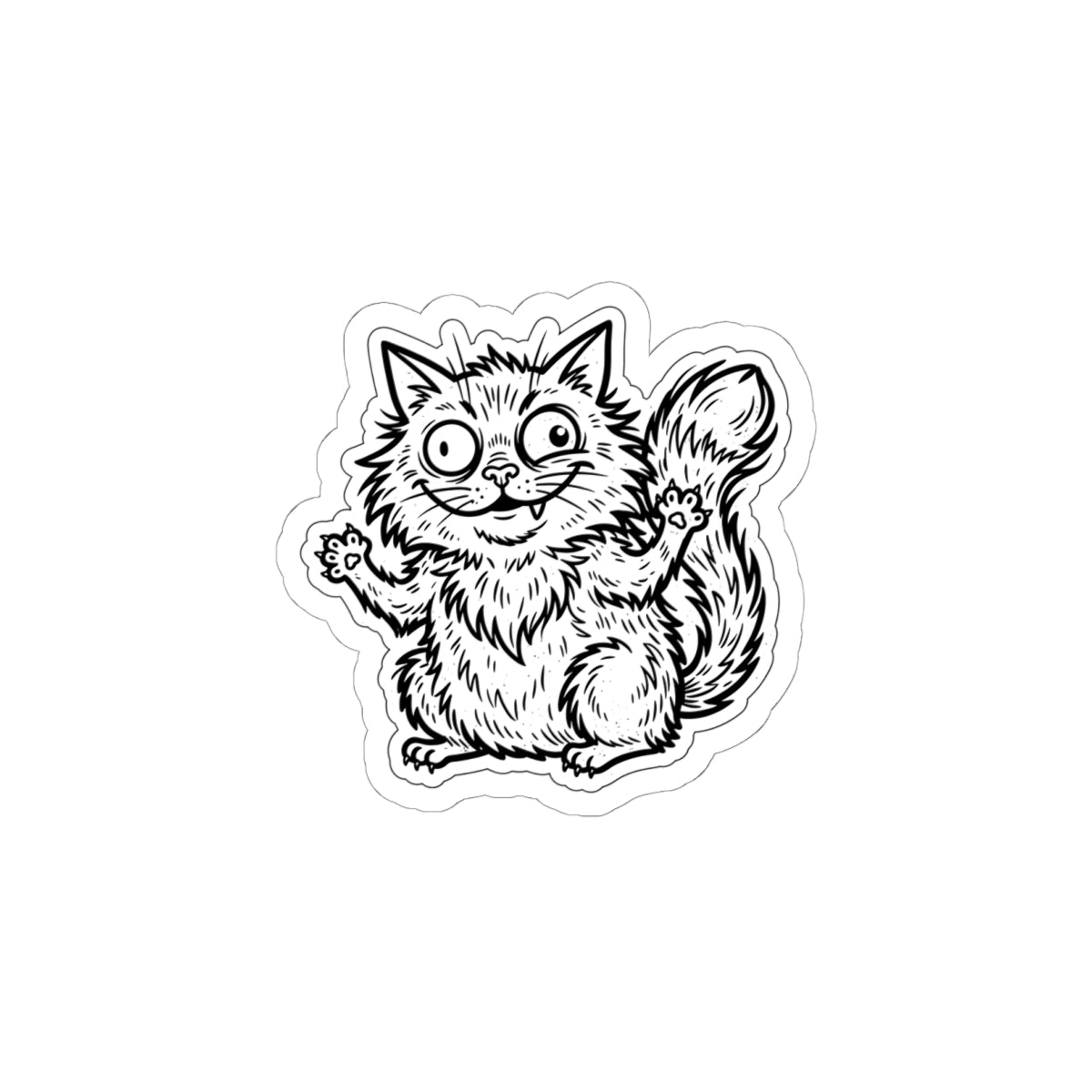 Chaotic-Cute Feral Cat Sticker | feral era, unhinged raccoon vibes