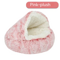 Semi-Closed Cat Bed Nest in Pink — Cozy Cave Pet Bed