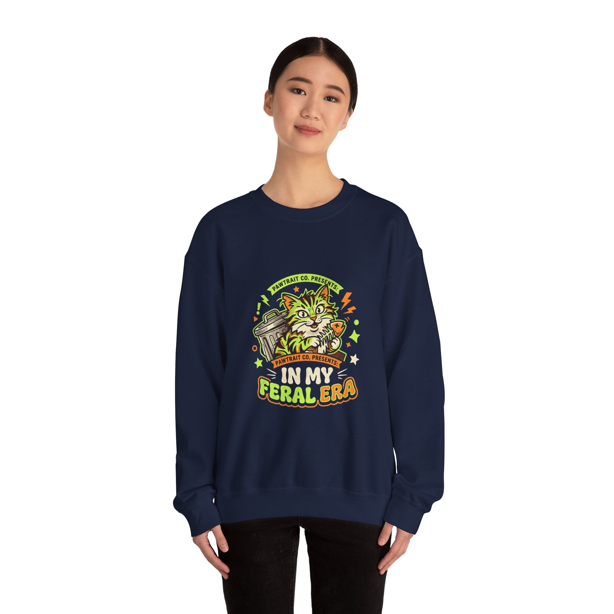 Feral Era Cat Mascot Crewneck Sweatshirt