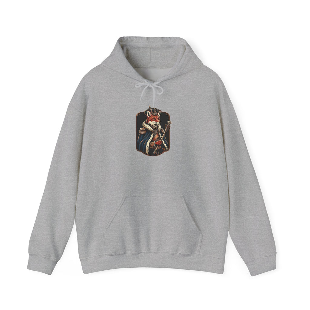 Feral Era Royal Fox Hoodie featuring a vintage-print Royal Fox design in distressed cream and copper ink.