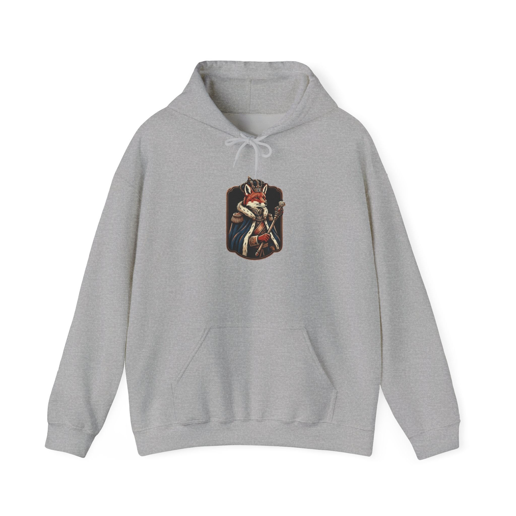 Feral Era Royal Fox Hoodie featuring a vintage-print Royal Fox design in distressed cream and copper ink.