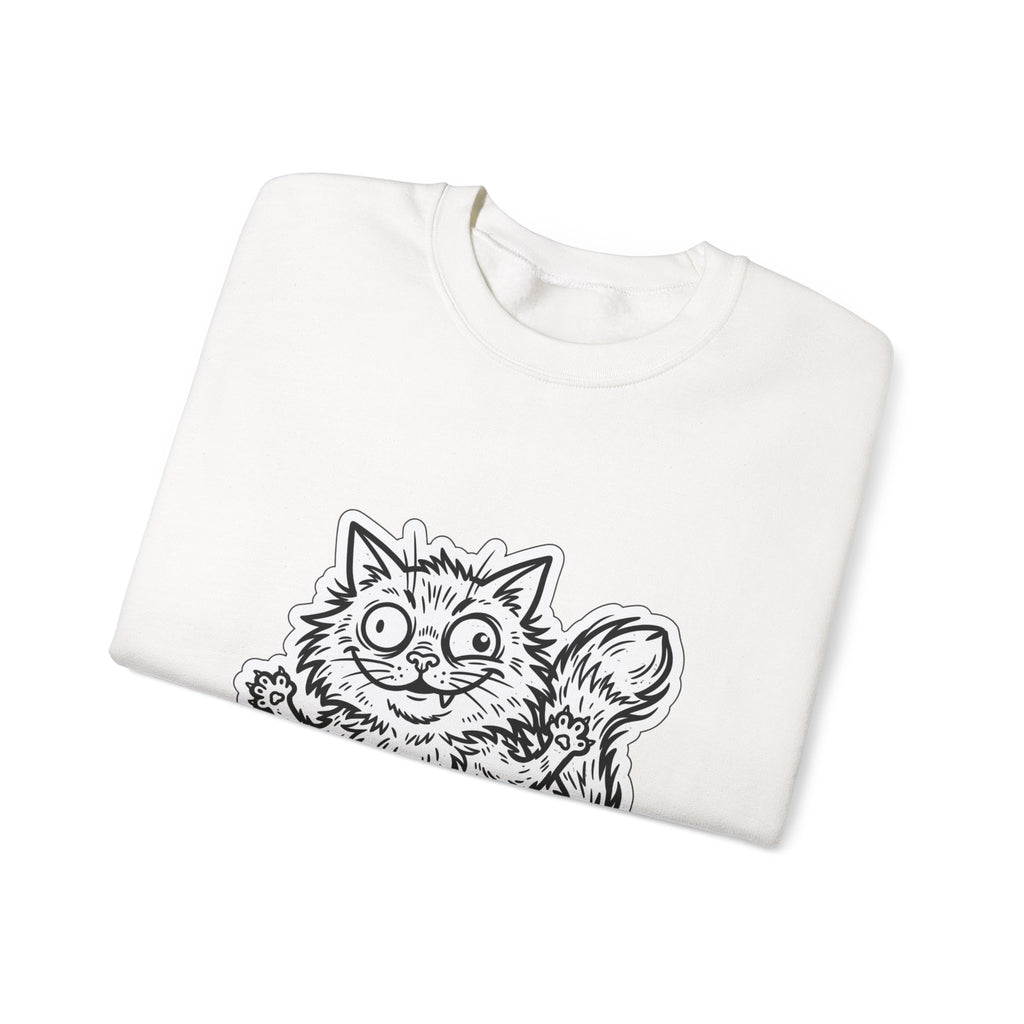 Chaotic Cute Feral Cat Crewneck Sweatshirt