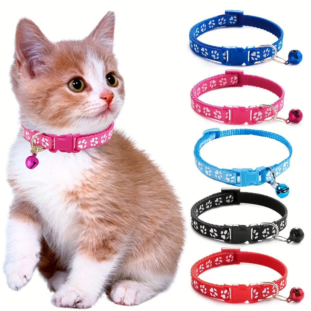 Colorful Bell Cat Collar — Adjustable & Cute