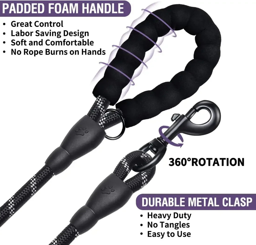 Reflective Dog Leash for Small, Medium & Large Dogs