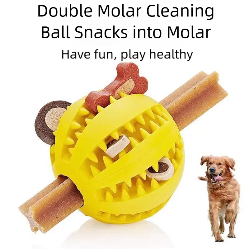 Rubber Dog Food Puzzle Ball — Non-Toxic Chew Toy