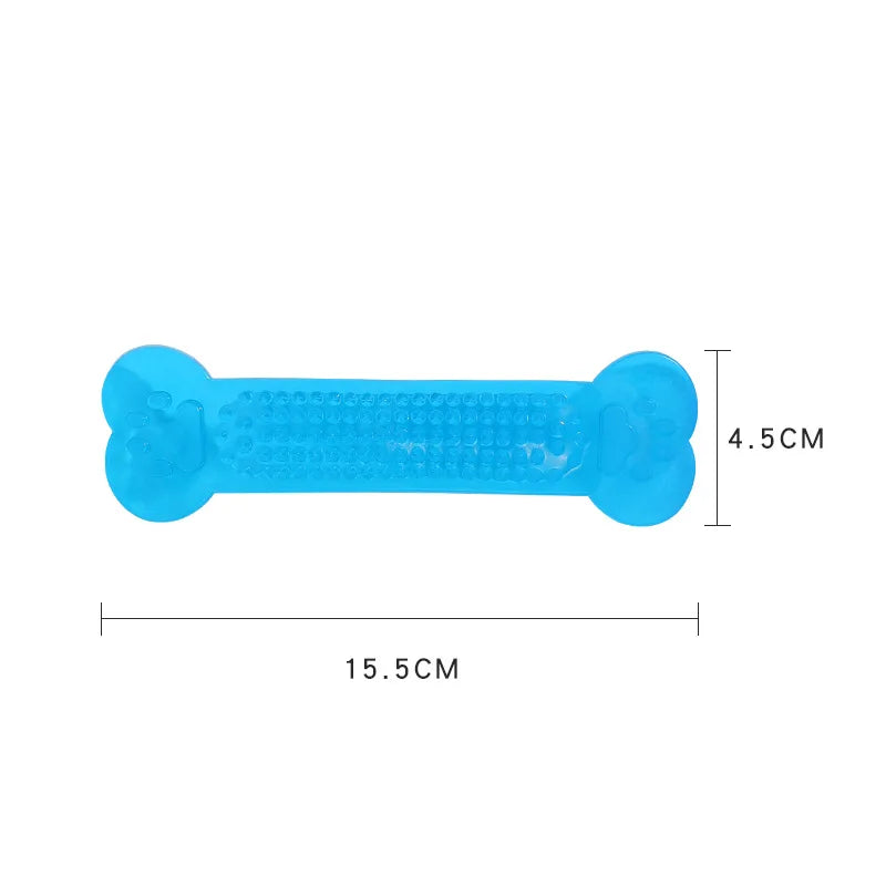 Rubber Bone Dog Chew Toy & Toothbrush