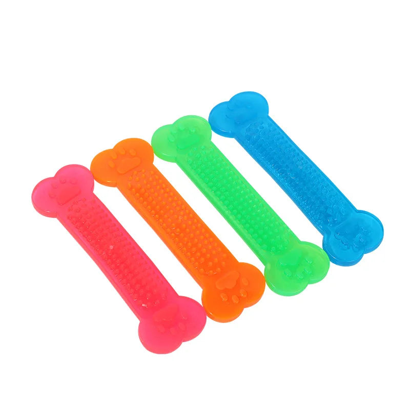 Rubber Bone Dog Chew Toy & Toothbrush