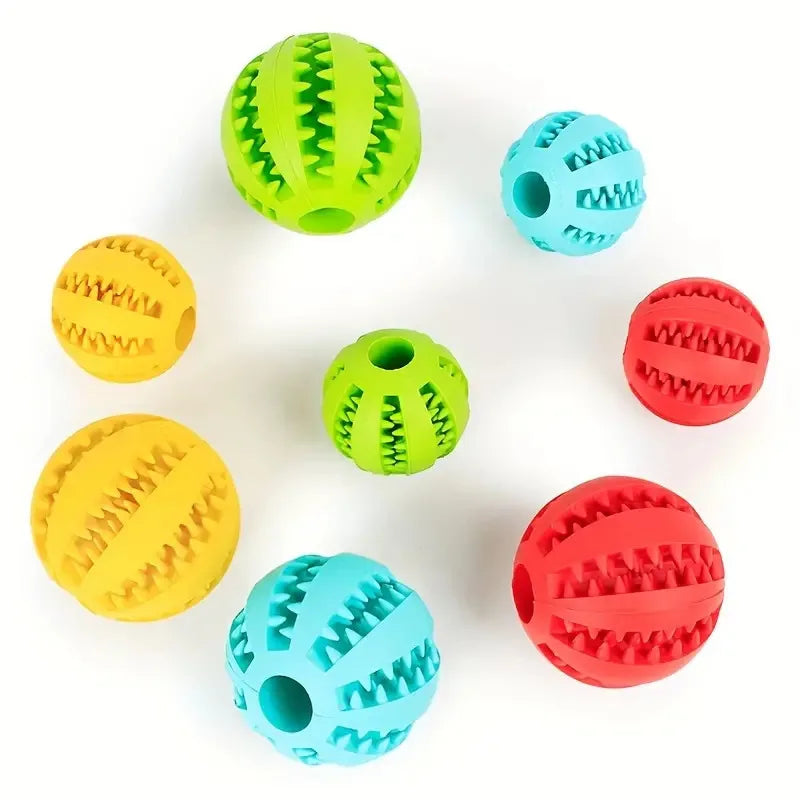 Rubber Dog Food Puzzle Ball — Non-Toxic Chew Toy