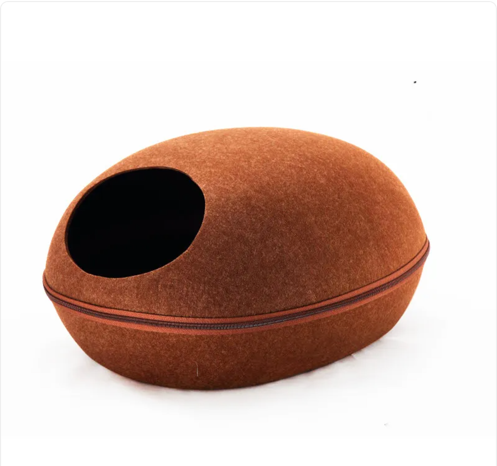 Removable Eggshell Cat Bed — Cozy Cave Nest