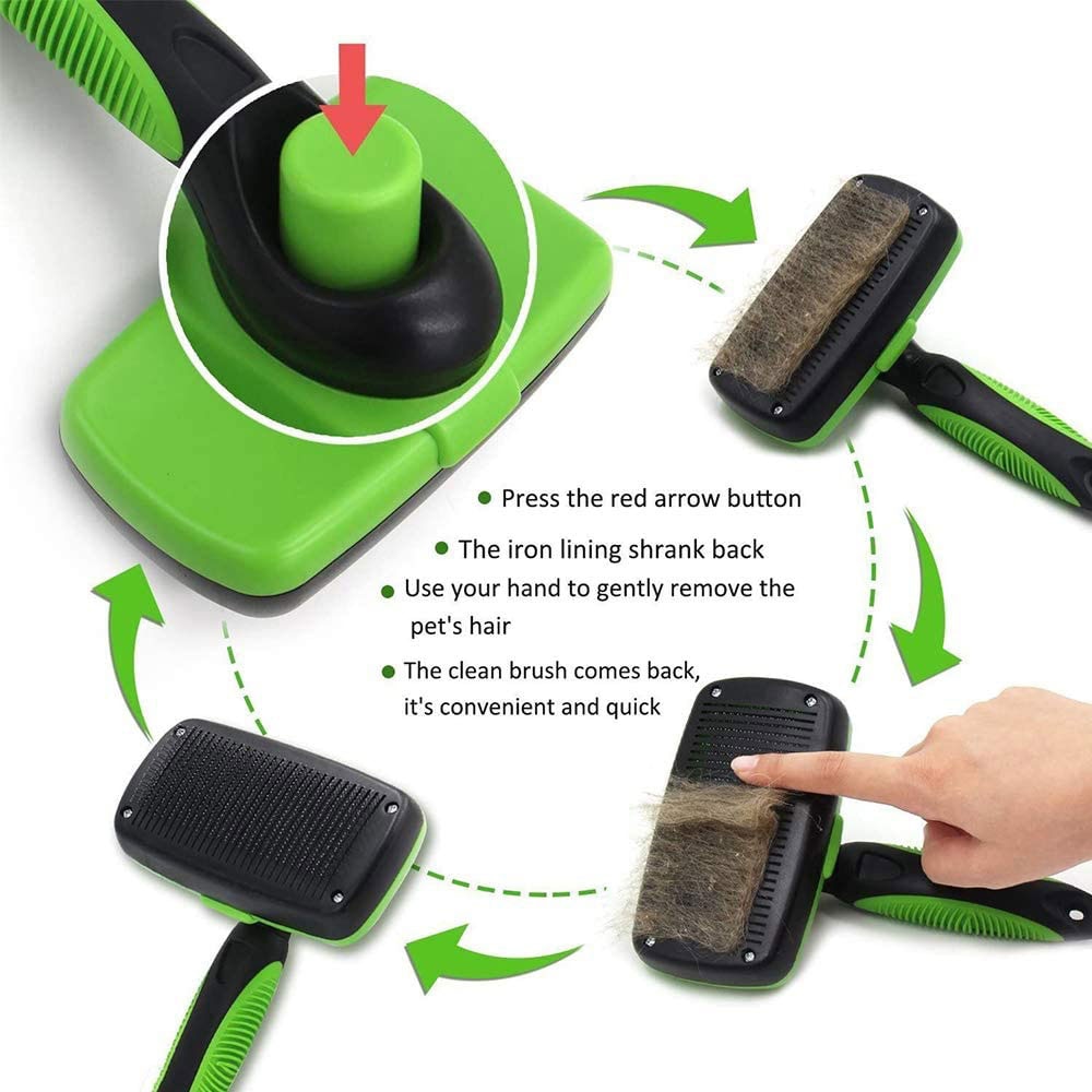 Self Cleaning Dog Brush and Pet Grooming Tool