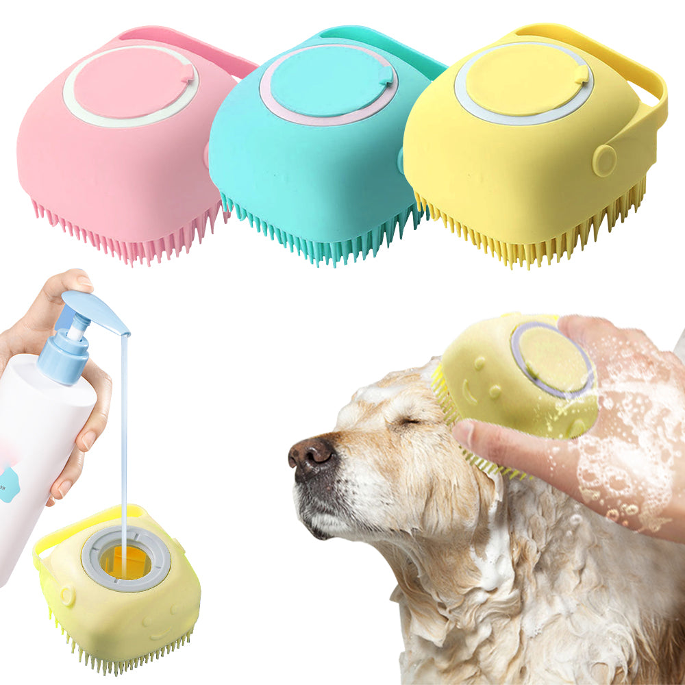 Soft Silicone Dog Brush and Gentle Bath Grooming Tool