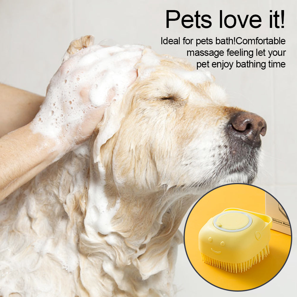 Soft Silicone Dog Brush and Gentle Bath Grooming Tool