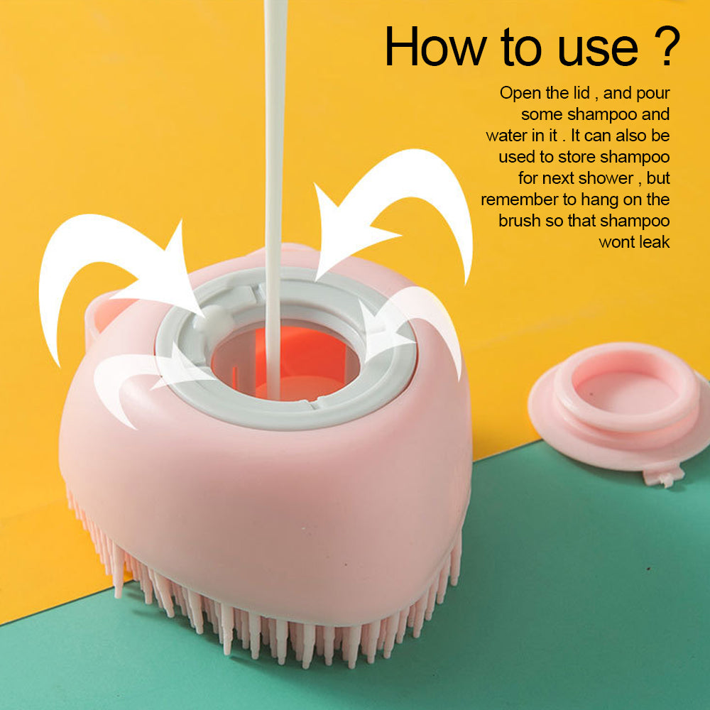 Soft Silicone Dog Brush and Gentle Bath Grooming Tool